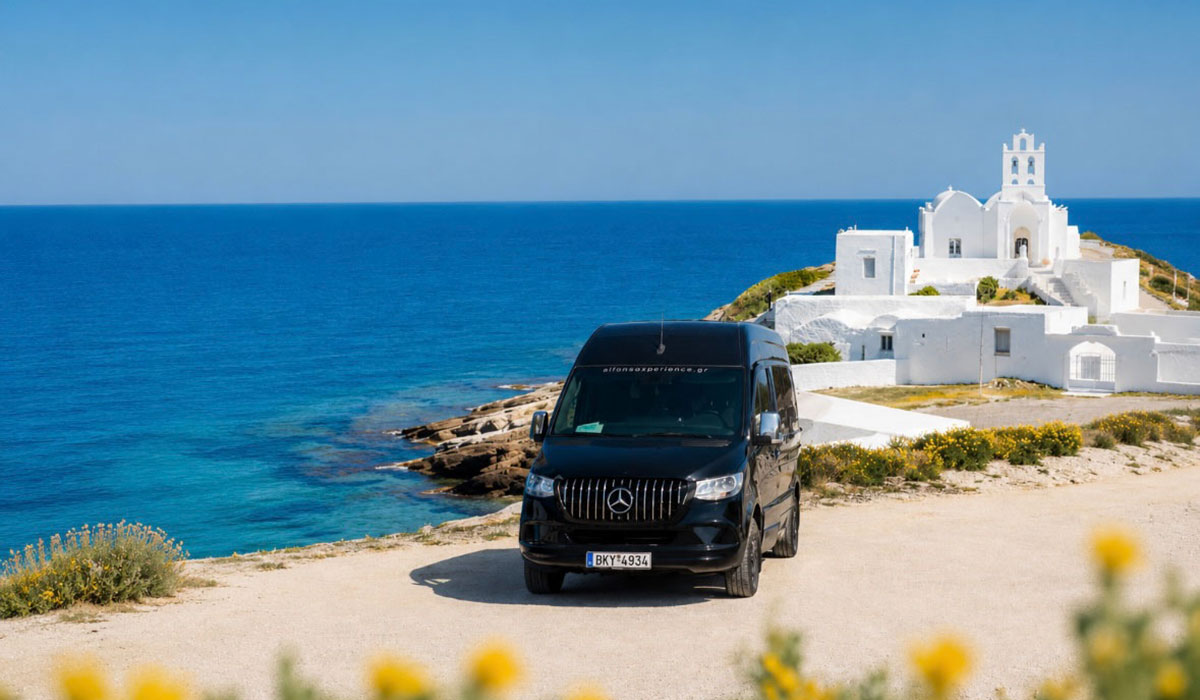 VIP μεταφορά με mercedes van στη Σίφνο